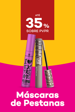 M&aacute;scaras de pestanas com destaque promocional de at&eacute; 35% sobre pre&ccedil;o de Venda ao P&uacute;blico Recomendado
